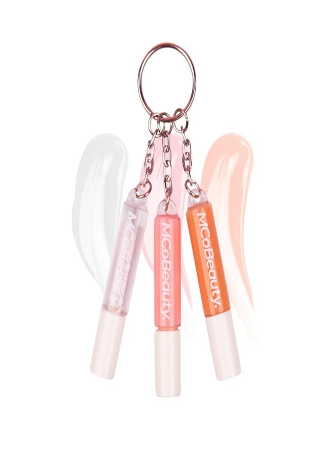 MCoBeauty - Lip Gloss Trio - 3-in-1 Gloss Keyring with Three Shades for On-the-Go Hydration & Shine - Vegan, Cruelty-Free Lip Makeup - Stocking Stuffers for Teen Girls and Women, Christmas Gifts - Image 1